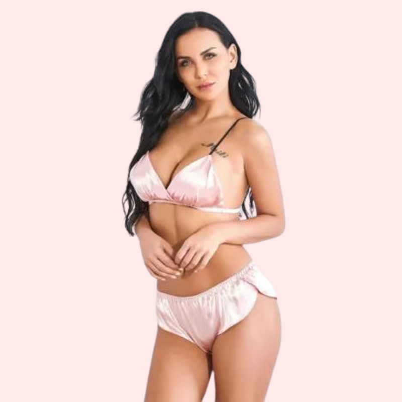 Fashionable Pure Silk Bra Set for Women