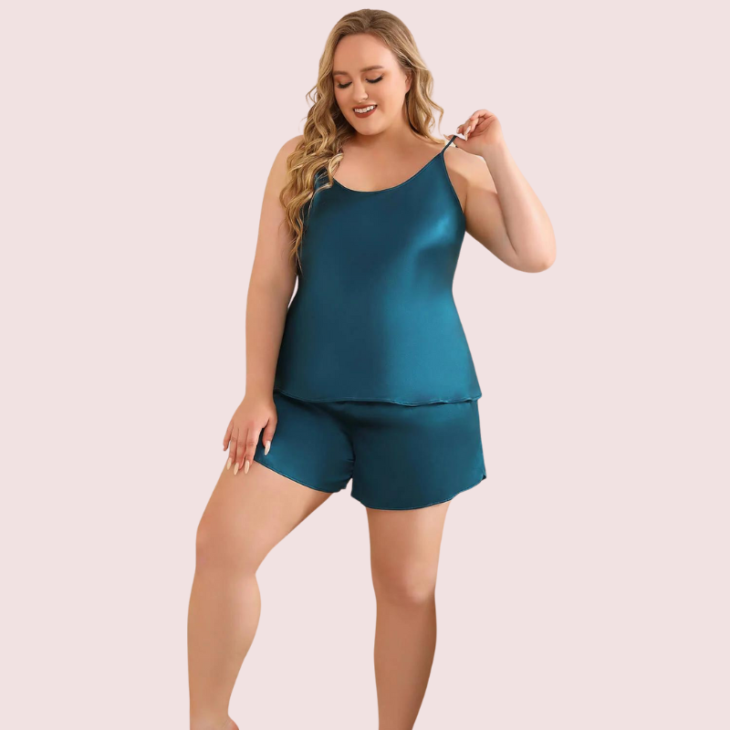 Elegant Plus Size Cami Shorts Sleepwear Set