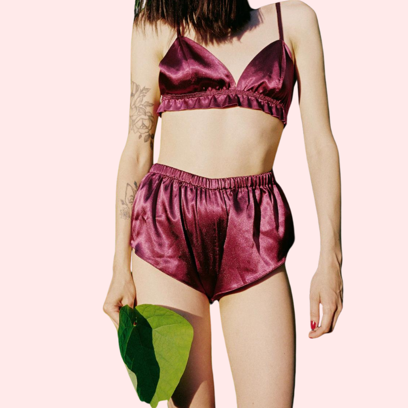 Classic Pure Silk Bra Set for Women