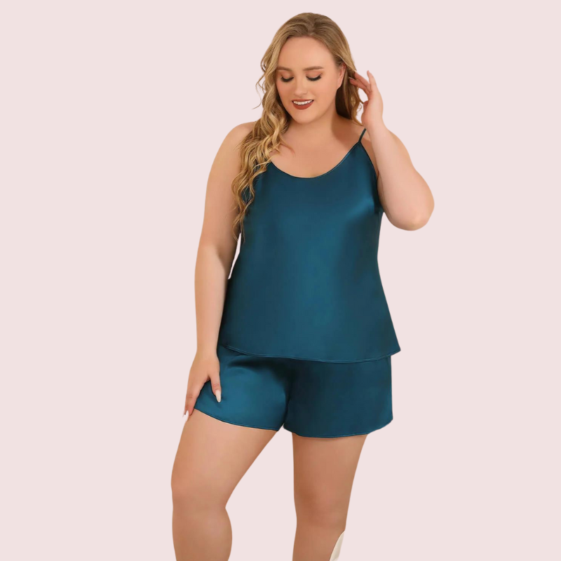 Elegant Plus Size Cami Shorts Sleepwear Set
