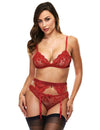 Women’s Red Lace Bralette &amp; Garter Set