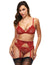 Women’s Red Lace Bralette & Garter Set