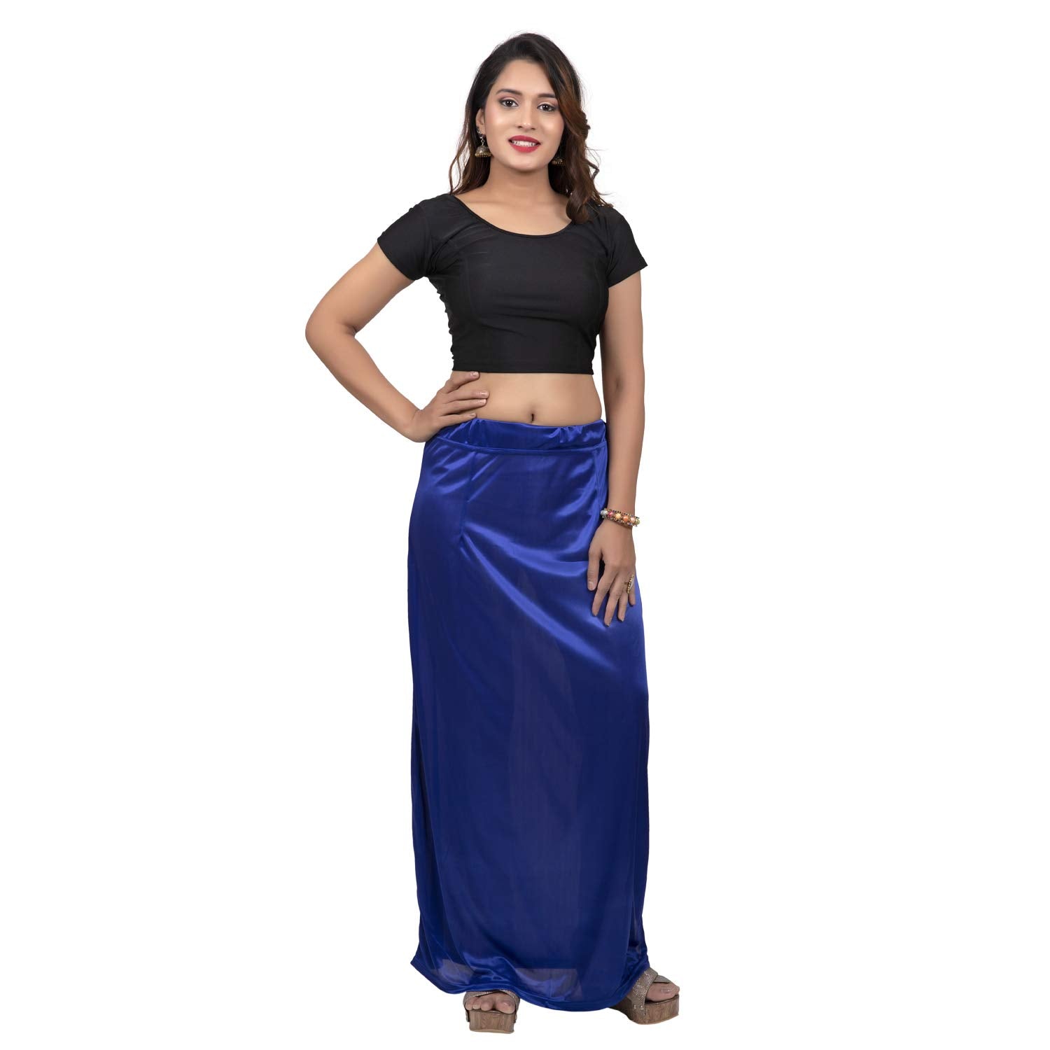 Indian Saree&#39;s Petticoat for Women Silk Satin Underskirt Solid Inner Wear